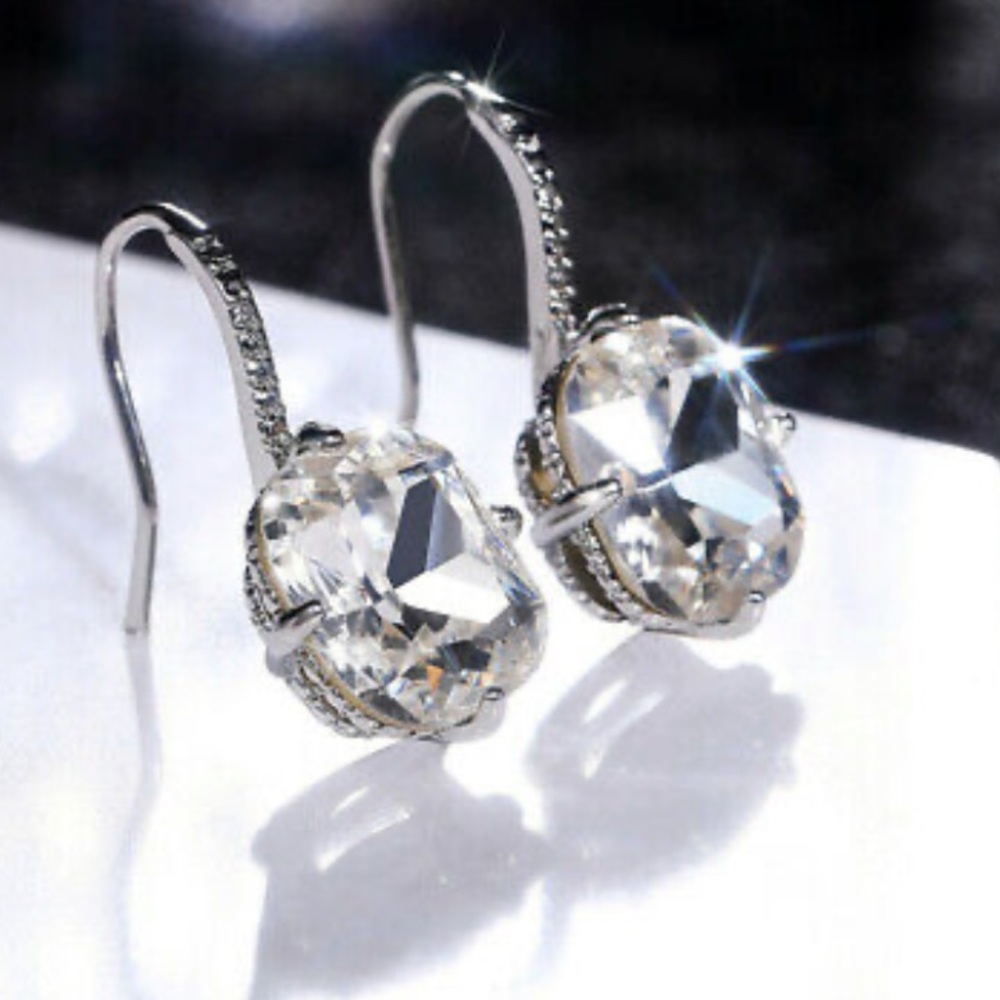 NEW 925 Sterling silver Diamond Earrings - Picture 5 of 6